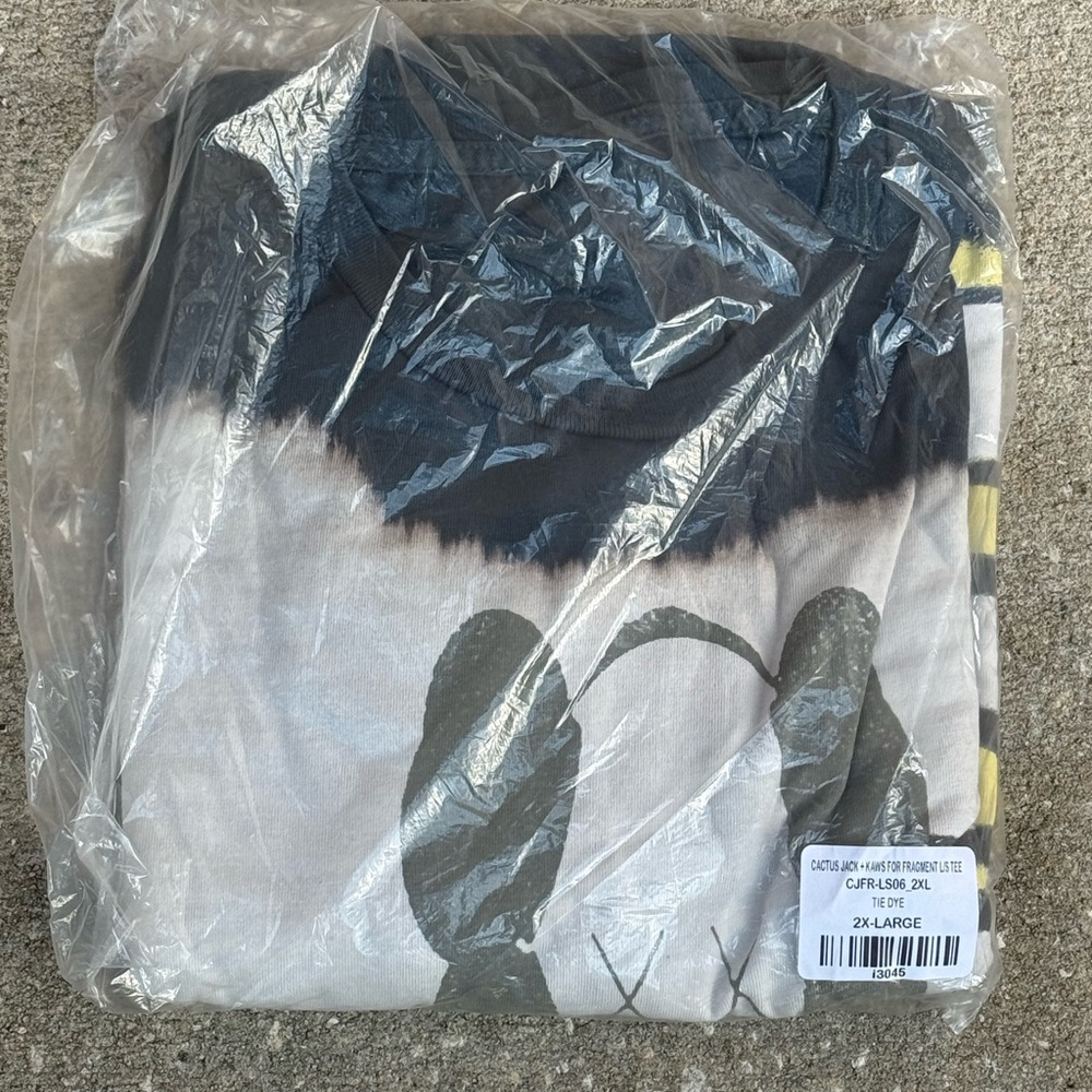 Sealed 2021 new Travis Scott Cactus Jack KAWS Long Sleeve Tie Dye Shirt 2XL NWT